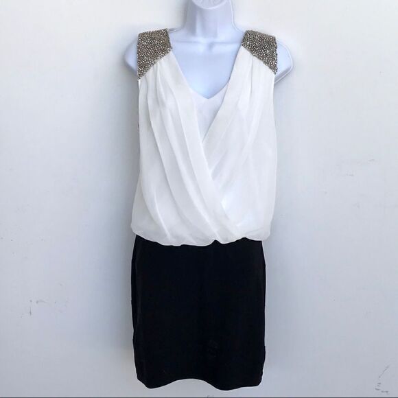 NWT Bisou Bisou Black White dress crystals sz 2 - Picture 2 of 6